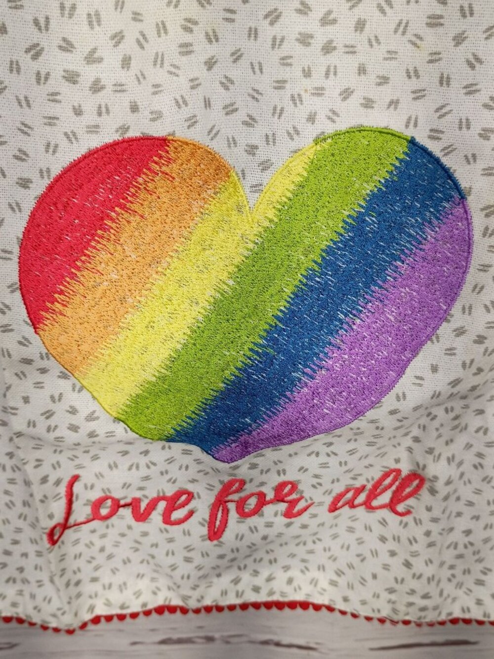 Nicole Miller Home Rainbow Heart Love For All Cotton Tea Towel 18"x28" White Mul